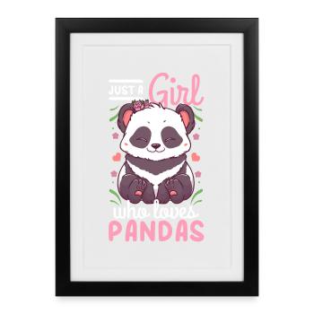 Panda - Affiche encadrée (27 × 37 cm) - noir - Devant