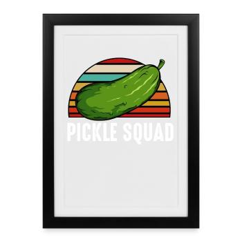 Pickle Squad Coucher de soleil rétro - Affiche encadrée (27 × 37 cm) - noir - Devant