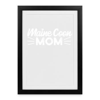 Chat Maine Coon - Affiche encadrée (27 × 37 cm) - noir - Devant