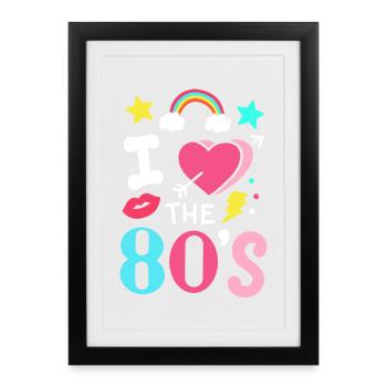 80s Eighties Party Music - Framed poster (27 × 37 cm) - black - Front
