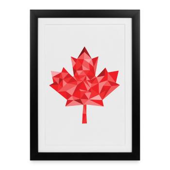 Canada polygon maple leaf - Framed poster (27 × 37 cm) - black - Front