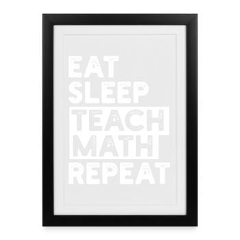 Math Teacher Mathematics - Framed poster (27 × 37 cm) - black - Front