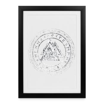 Valknut Viking Celts Teutons Knot Runes - Framed poster (27 × 37 cm) - black - Front