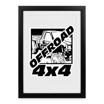Offroad 4x4 - Offroader Truck - Offroad - Framed poster (27 × 37 cm) - black - Front