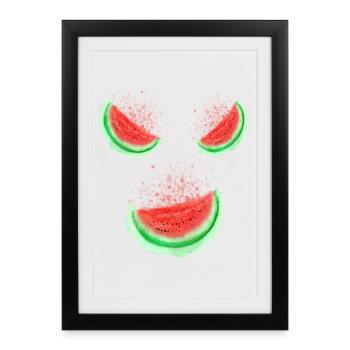 Sourire de melon - Affiche encadrée (27 × 37 cm) - noir - Devant