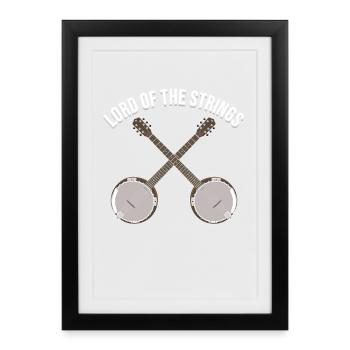 Banjo Mens - Lord Of The Strings - Framed poster (27 × 37 cm) - black - Front