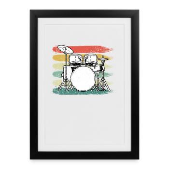 Drummer Drums - Framed poster (27 × 37 cm) - black - Front