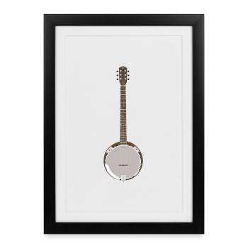 Banjo - Banjo simple - Affiche encadrée (27 × 37 cm) - noir - Devant