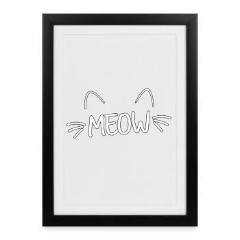 Cat Cat Motif Meow Cat Owner - Framed poster (27 × 37 cm) - black - Front