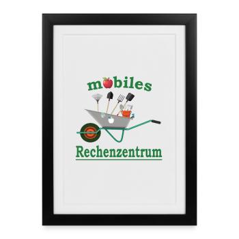 Garten Gärtner Hobbygärtner mobiles Rechenzentrum - Gerahmtes Poster (27 × 37 cm) - Schwarz - Vorne