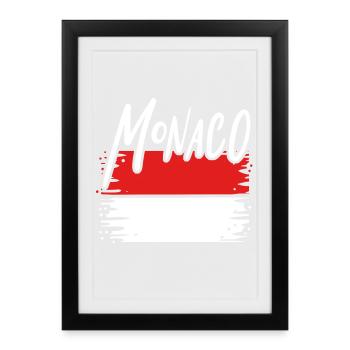 Principauté de Monaco - Affiche encadrée (27 × 37 cm) - noir - Devant