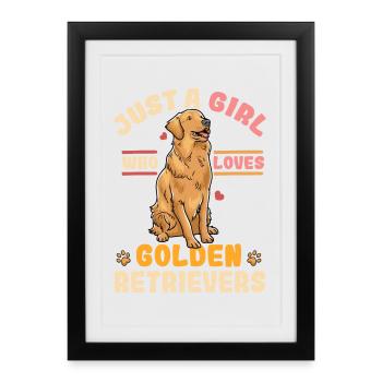 Golden retriever - Affiche encadrée (27 × 37 cm) - noir - Devant