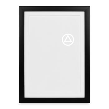 Logo symbole alcoolique anonyme AA NA anti alcool - Affiche encadrée (27 × 37 cm) - noir - Devant