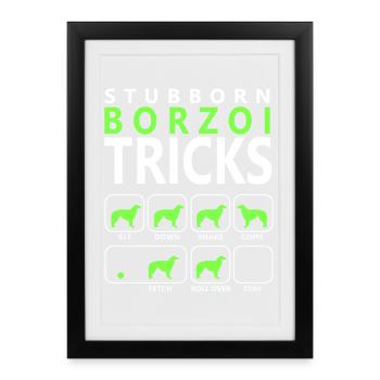 Astuces de Barzoï tenaces - Affiche encadrée (27 × 37 cm) - noir - Devant