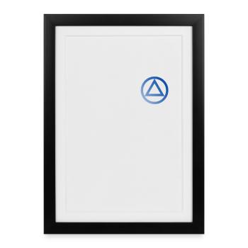 Logo symbole alcoolique anonyme AA NA anti alcool - Affiche encadrée (27 × 37 cm) - noir - Devant