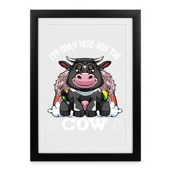 Cow Kawaii Humor - Framed poster (27 × 37 cm) - black - Front