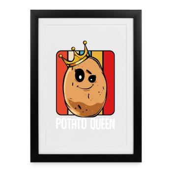 Potato Queen Cartoon - Framed poster (27 × 37 cm) - black - Front