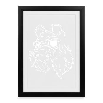 Schnauzer - Gerahmtes Poster (27 × 37 cm) - Schwarz - Vorne
