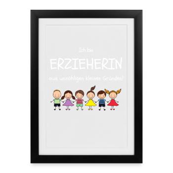 Erzieherin Geschenk aus unzähligen kleinen Gründen - Gerahmtes Poster (27 × 37 cm) - Schwarz - Vorne