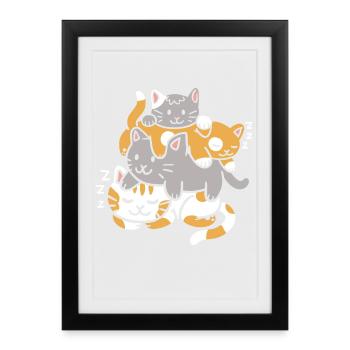 Chaton Chaton - Affiche encadrée (27 × 37 cm) - noir - Devant