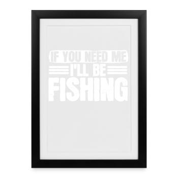 Angler Fisherman - Framed poster (27 × 37 cm) - black - Front