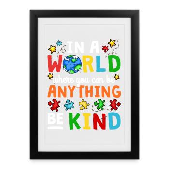 Autism awareness - Framed poster (27 × 37 cm) - black - Front