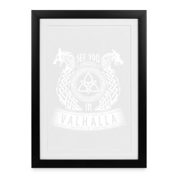 See You In Valhalla Viking Germanic Dragon Wolf - Framed poster (27 × 37 cm) - black - Front