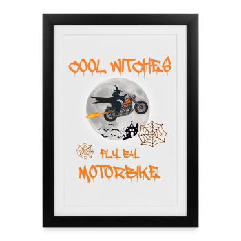 Sorcières cool Motobike - Bike Chopper - Affiche encadrée (27 × 37 cm) - noir - Devant