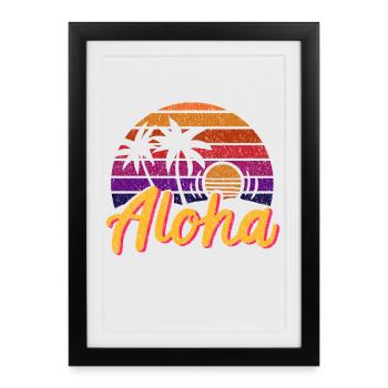 Aloha Rétro - Affiche encadrée (27 × 37 cm) - noir - Devant