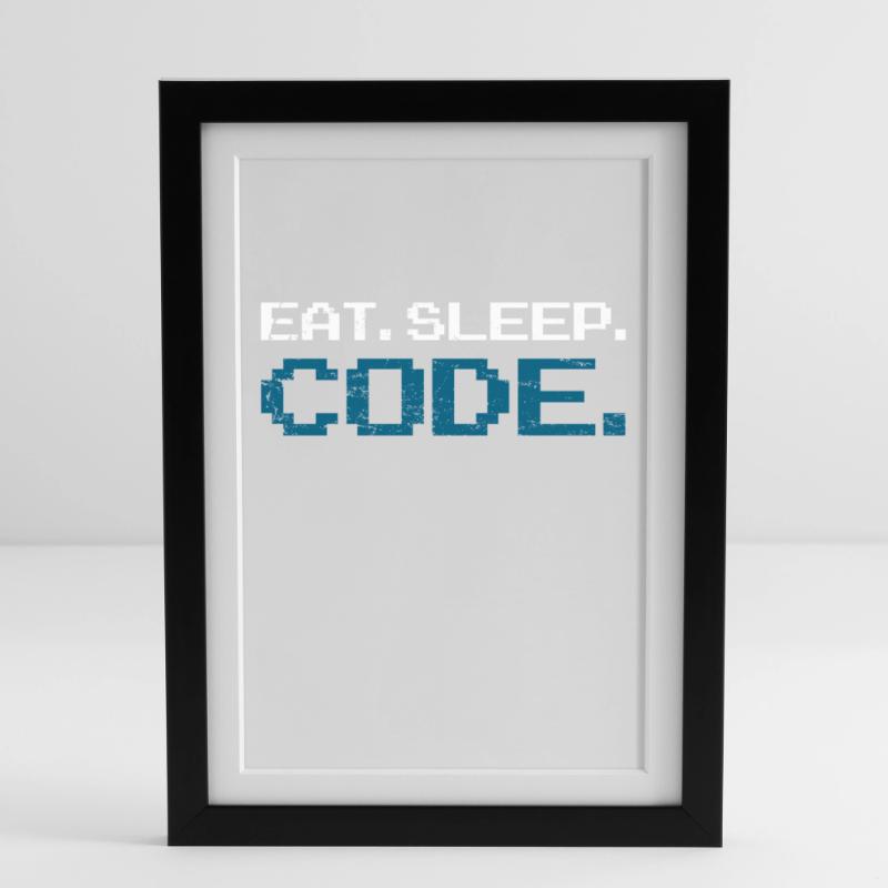 Programming code computer science Framed poster (27 × 37 cm)