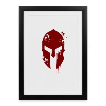 300 Casque spartiates - Affiche encadrée (27 × 37 cm) - noir - Devant