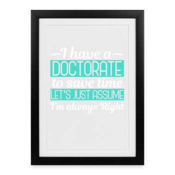 Doctorat Drôle - Affiche encadrée (27 × 37 cm) - noir - Devant