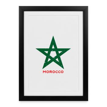 Vert cinq étoiles style marocain - Affiche encadrée (27 × 37 cm) - noir - Devant