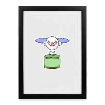 clown - Framed poster (27 × 37 cm) - black - Front
