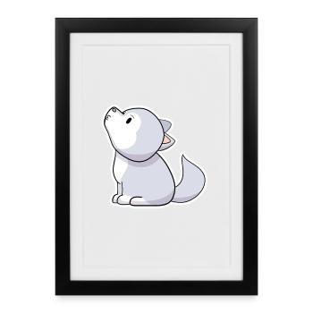 Wolf - Gerahmtes Poster (27 × 37 cm) - Schwarz - Vorne