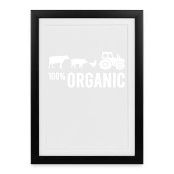 Don des animaux d’élevage pour agriculteurs biologiques biologiques - Affiche encadrée (27 × 37 cm) - noir - Devant