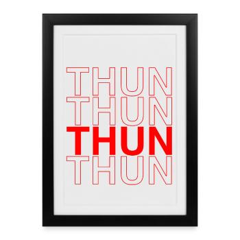 THUN Design - Red Calligraphy - Framed poster (27 × 37 cm) - black - Front