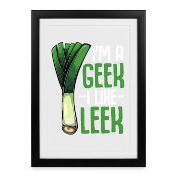 LeekGeek: I like leeks - Framed poster (27 × 37 cm) - black - Front