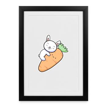Carrot Rabbit - Framed poster (27 × 37 cm) - black - Front
