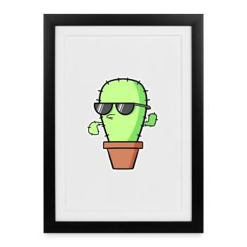 Cool cactus - Framed poster (27 × 37 cm) - black - Front