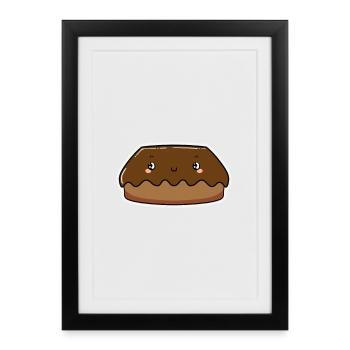 Gâteau au chocolat - Affiche encadrée (27 × 37 cm) - noir - Devant