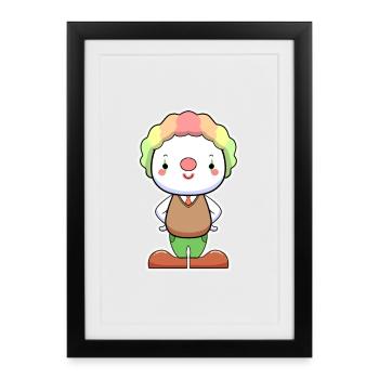 Charme coloré de clown - Affiche encadrée (27 × 37 cm) - noir - Devant
