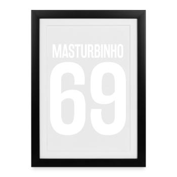 Masturbinho Kreisliga - Affiche encadrée (27 × 37 cm) - noir - Devant
