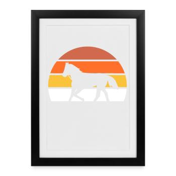 Équitation Retro Amateurs de chevaux - Affiche encadrée (27 × 37 cm) - noir - Devant