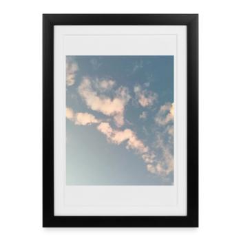 Nuages pastel Sky Zen Design - Affiche encadrée (27 × 37 cm) - noir - Devant