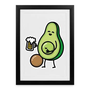 Cadeau drôle de buveur de bière drôle de ventre de bière d'avocat - Affiche encadrée (27 × 37 cm) - noir - Devant