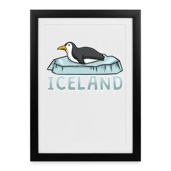 Macareux d’Islande - Affiche encadrée (27 × 37 cm) - noir - Devant