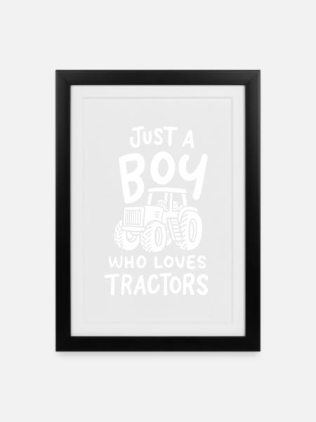 Traktoren Traktor - Gerahmtes Poster (27 × 37 cm) - Schwarz