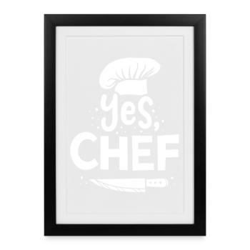 Cuisinier Chef cuisinier - Affiche encadrée (27 × 37 cm) - noir - Devant