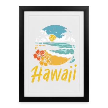 Été de surf à Hawaï - Affiche encadrée (27 × 37 cm) - noir - Devant